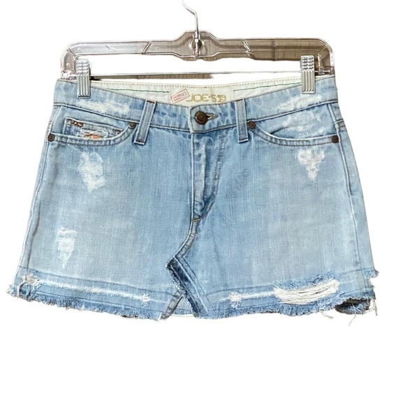 Joe’s Jeans Skirt Women’s W26 Smith Blue Floral Embroidered Distressed Mini - Picture 1 of 5